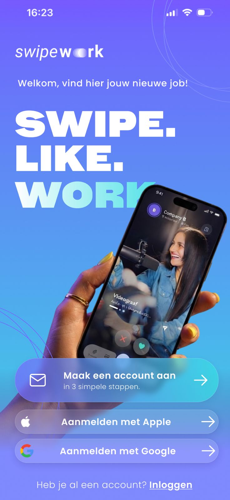 Swipework startscherm